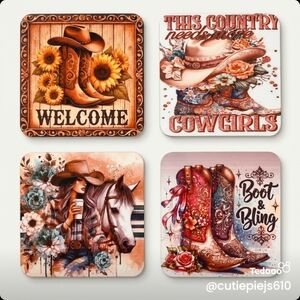 Rustic Western Coaster Set - Multicolor